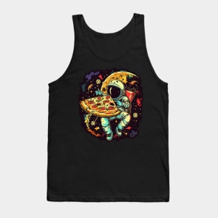 Astronaut with Pizza in Space Tank Top